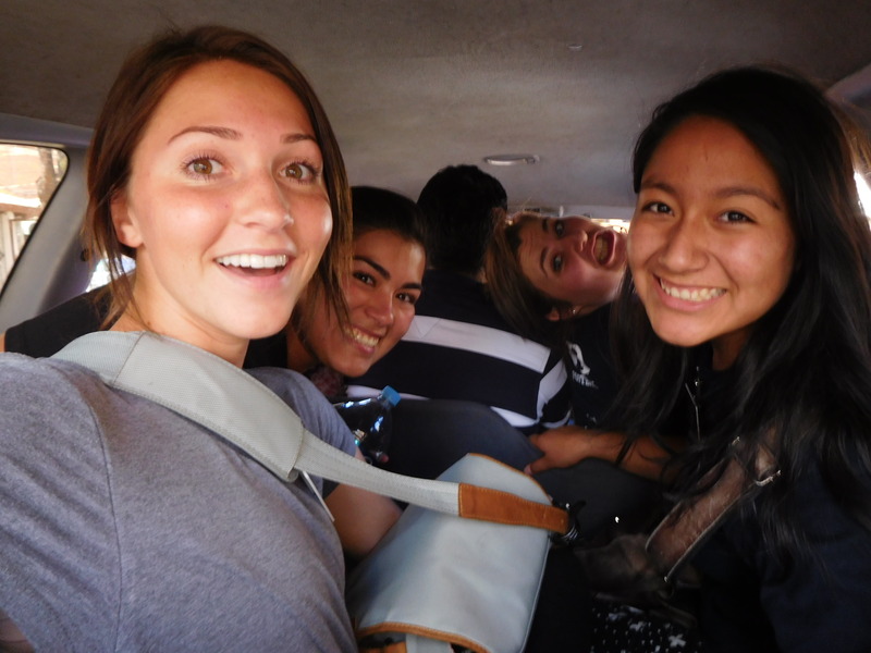 -In one of the vans that people crunch in haha lol